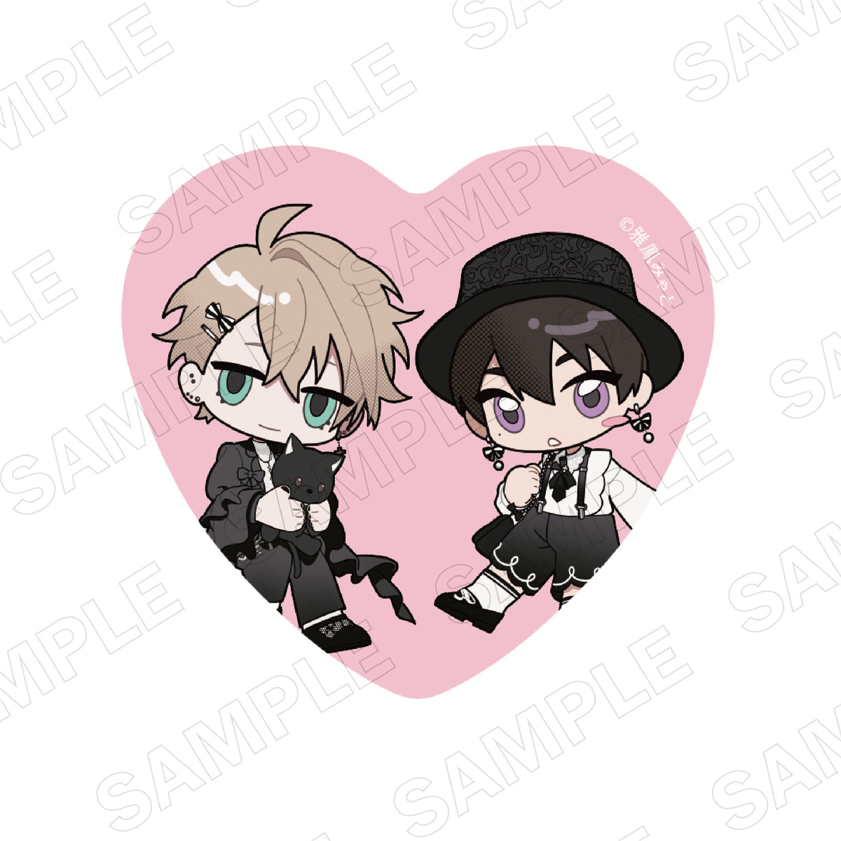 Black Sheep (Black & Pink ver.) Heart Can Badge (Set of 2)