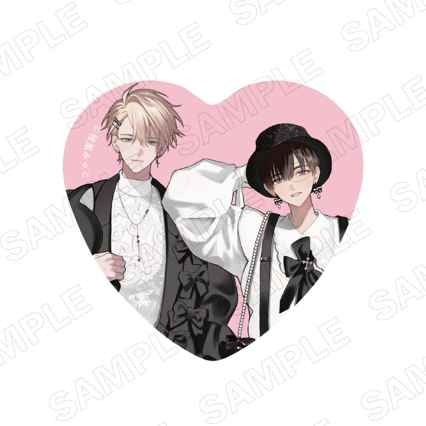 Black Sheep (Black & Pink ver.) Heart Can Badge (Set of 2)