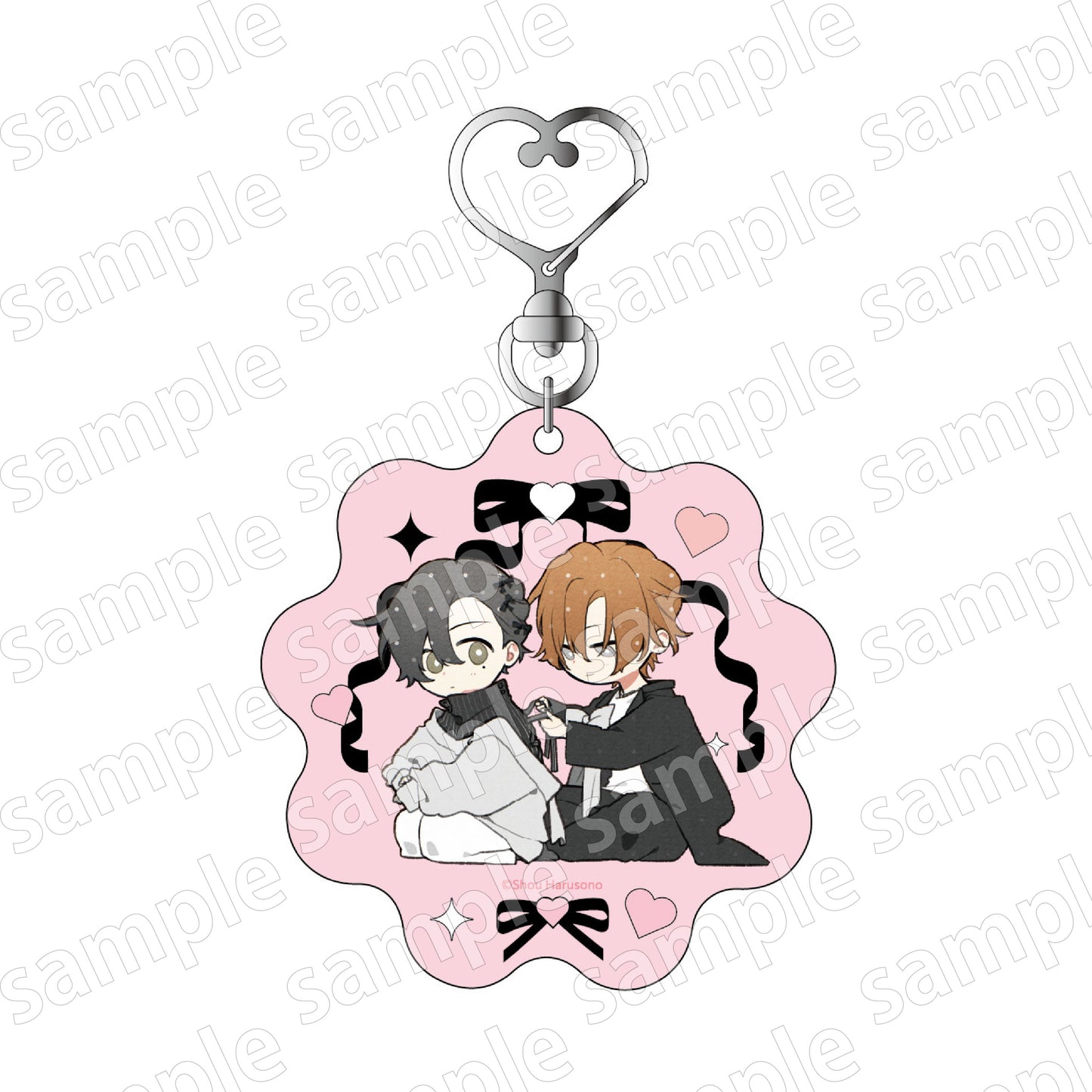 Sasaki and Miyano (Black & Pink ver.) Deformed Acrylic Keychain