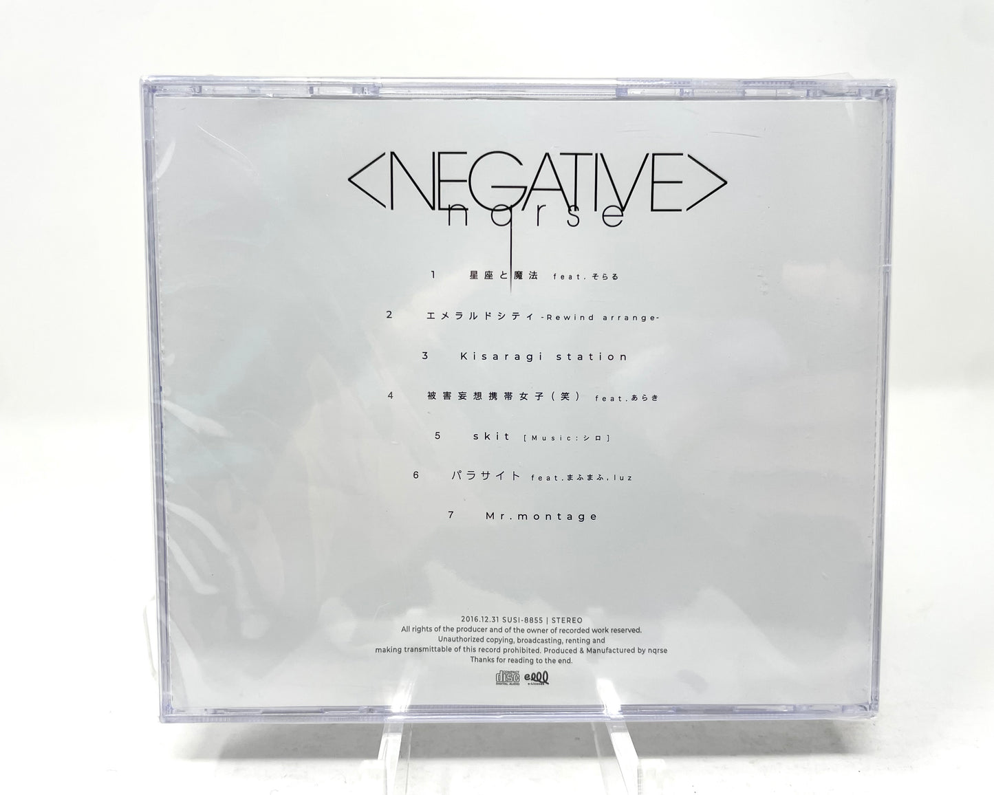 NEGATIVE by nqrse CD Soundtrack