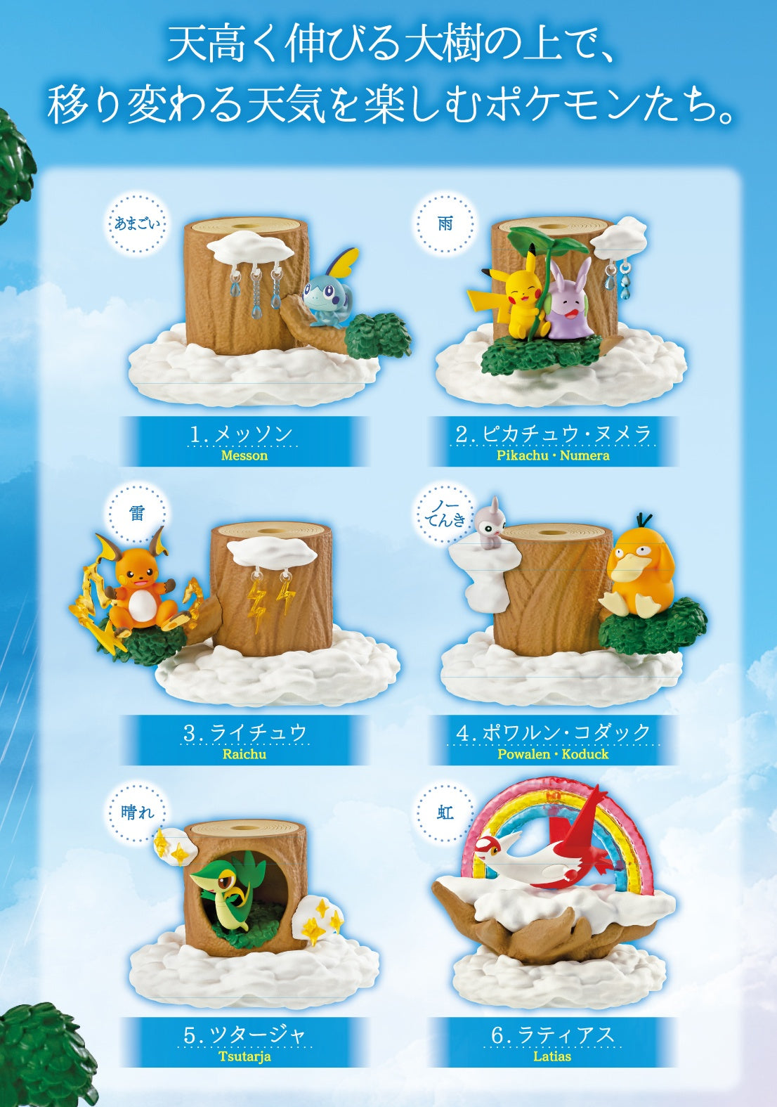 Re-MENT Pokémon Collect! Pile Up! Pokemon Forest 7 Weather Tree Blind Box