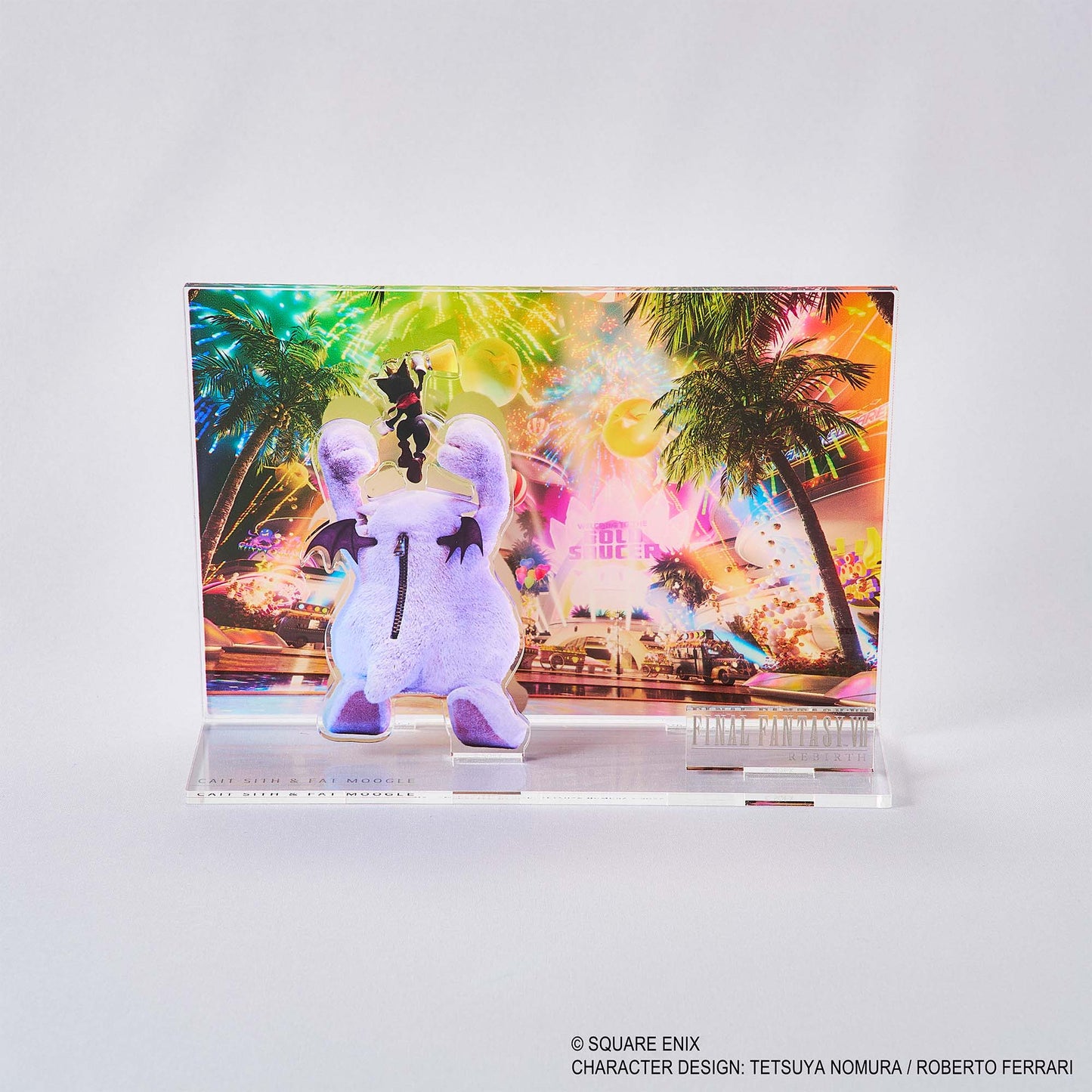 Final Fantasy VII Rebirth Acrylic Diorama Key Art [Cait Sith & Fat Moogle]