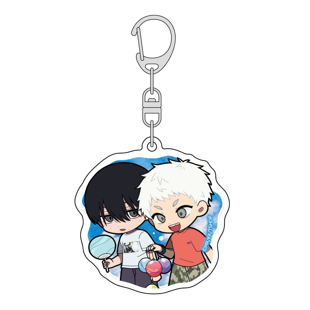 The Summer Hikaru Died Mini Chara Acrylic Keychain [Yoshiki & Hikaru - Summer A]