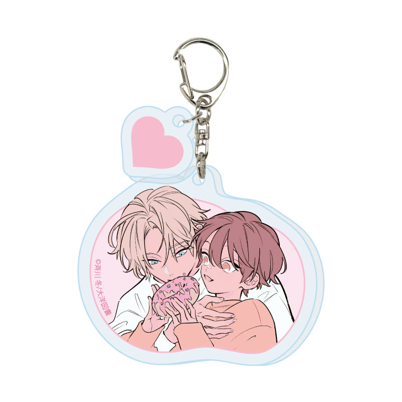 Konya Bed de Matte Iro Acrylic Keychain w/ Parts [Fujisuke Kagetora & Nakajo Haruta]