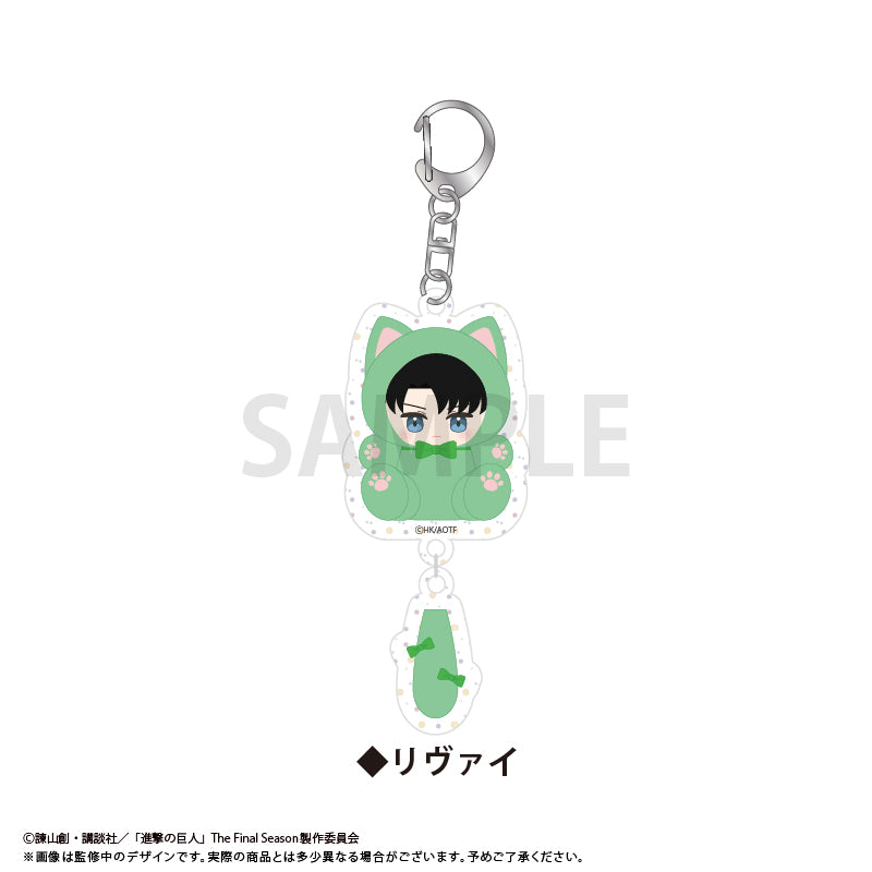 Attack on Titan Tapi-nyanko Purapura Acrylic Keychain [Levi Ackerman]