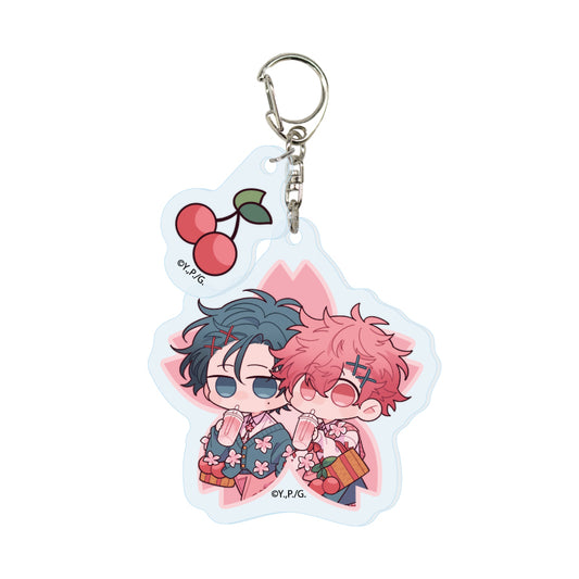Kimi to Mimi kara Koi wo Suru Acrylic Keychain [Harukawa & Hinata]