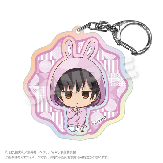 Hetalia World Stars (Animal Hoodie ver.) Holographic Keychain [Japan]