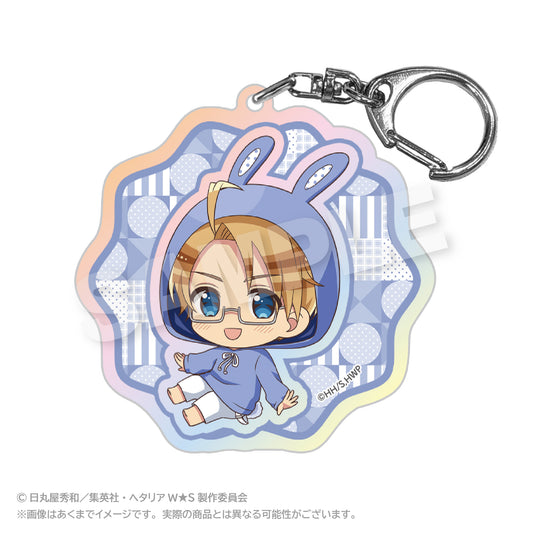 Hetalia World Stars (Animal Hoodie ver.) Holographic Keychain [USA]