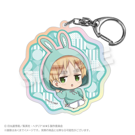 Hetalia World Stars (Animal Hoodie ver.) Holographic Keychain [United Kingdom]