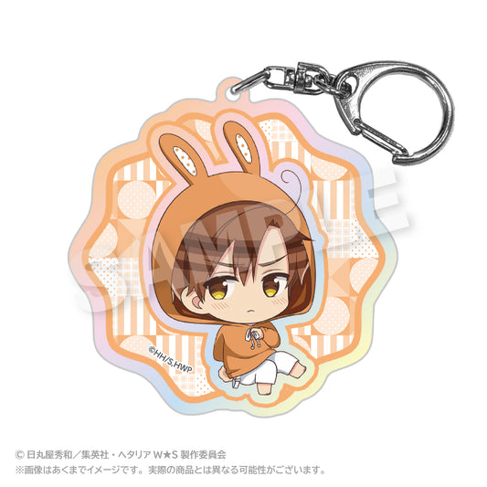 Hetalia World Stars (Animal Hoodie ver.) Holographic Keychain [Romano]
