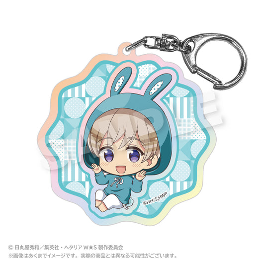 Hetalia World Stars (Animal Hoodie ver.) Holographic Keychain [Finland]