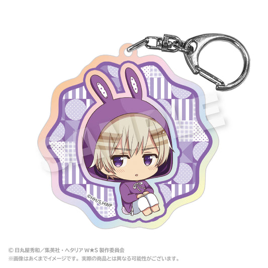 Hetalia World Stars (Animal Hoodie ver.) Holographic Keychain [Iceland]