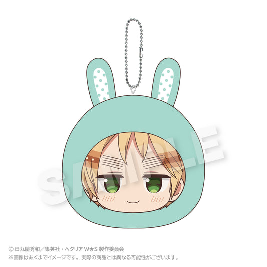 Hetalia World Stars (Animal Hoodie ver.) Marumates Cushion Keychain [United Kingdom]