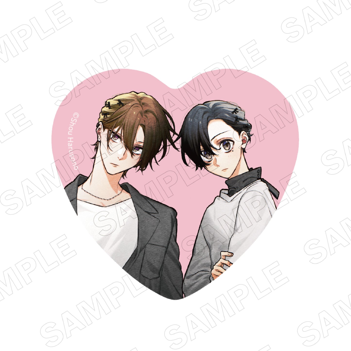 Sasaki and Miyano (Black & Pink ver.) Heart Can Badge (Set of 2)