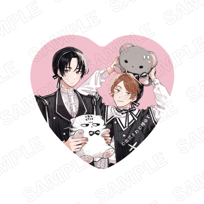Minato's Laundromat (Black & Pink ver.) Heart Can Badge (Set of 2)