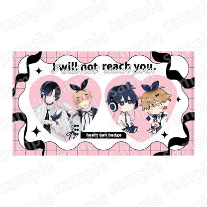 I Cannot Reach You (Black & Pink ver.) Heart Can Badge (Set of 2)
