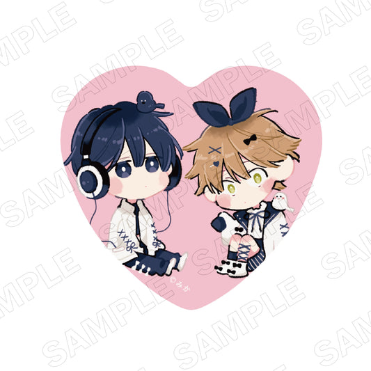 I Cannot Reach You (Black & Pink ver.) Heart Can Badge (Set of 2)