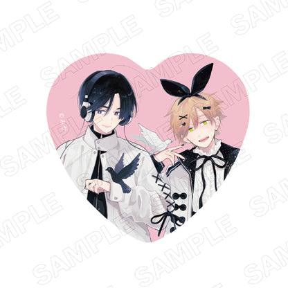 I Cannot Reach You (Black & Pink ver.) Heart Can Badge (Set of 2)
