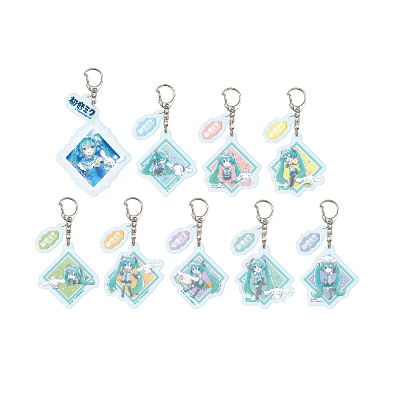 Hatsune Miku x Cinnamoroll Collaboration Illustration Trading Acrylic Keychain