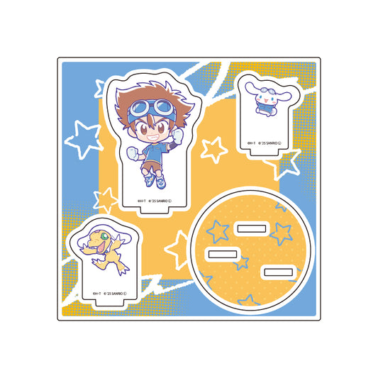 Digimon Adventure x Sanrio Characters Acrylic Stand Plate [Yagami Taichi & Agumon x Cinnamoroll]