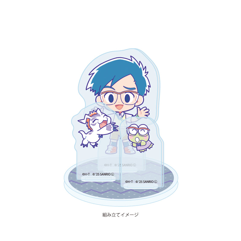 Digimon Adventure x Sanrio Characters Acrylic Stand Plate [Kido Joe & Gomamon x Keroppi]