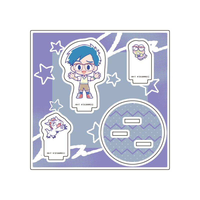 Digimon Adventure x Sanrio Characters Acrylic Stand Plate [Kido Joe & Gomamon x Keroppi]