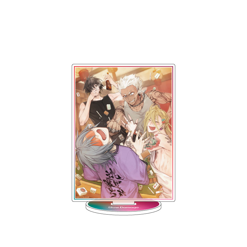 Slow Damage Official Illustration Acrylic Stand [Towa & Koutarou & Mayu & Eiji]