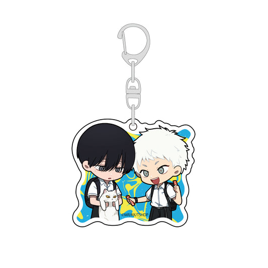 The Summer Hikaru Died Mini Chara Acrylic Keychain [Yoshiki & Hikaru - School Uniform A]