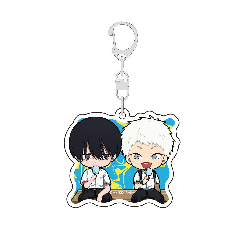 The Summer Hikaru Died Mini Chara Acrylic Keychain [Yoshiki & Hikaru - School Uniform B]