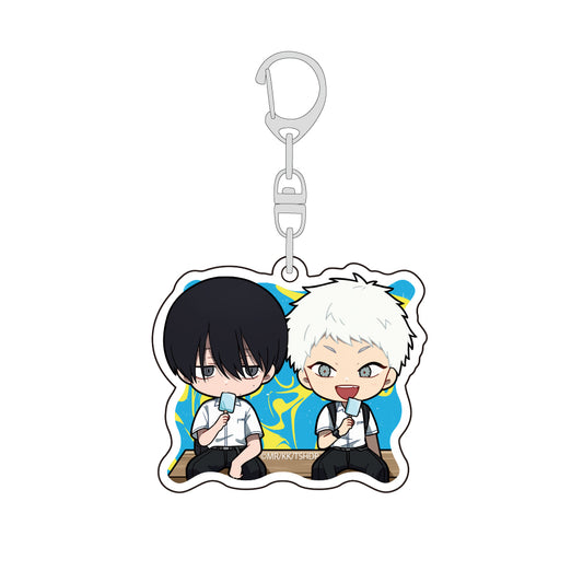 The Summer Hikaru Died Mini Chara Acrylic Keychain [Yoshiki & Hikaru - School Uniform B]