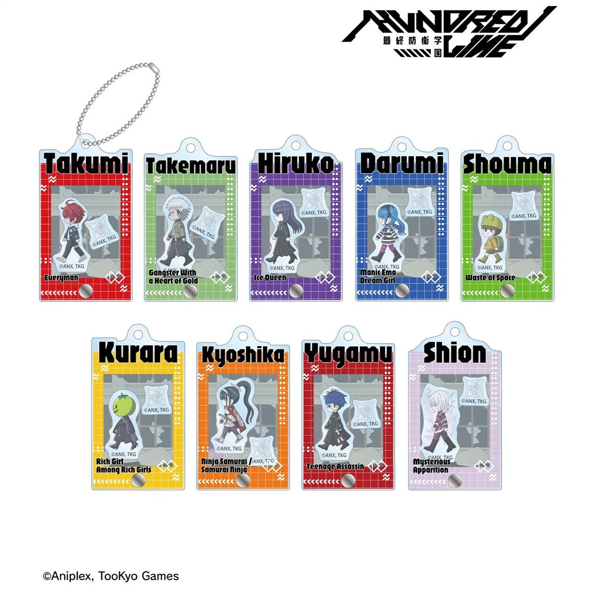 HUNDRED LINE -Last Defense Academy- Chibitoko (Ver. A) Trading Acrylic Keychain w/ Parts