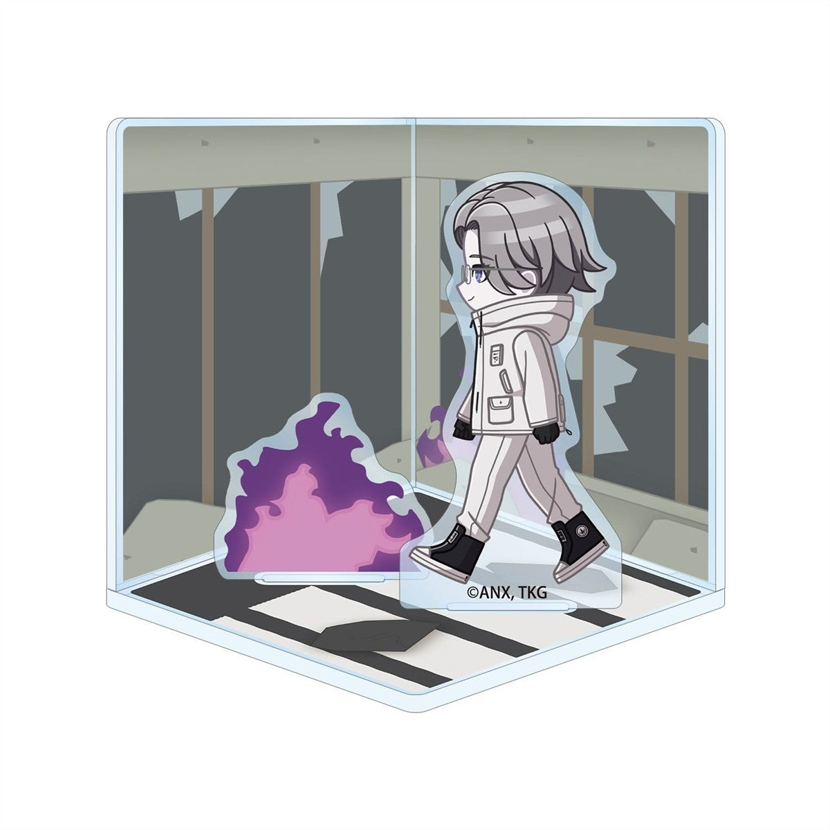 HUNDRED LINE -Last Defense Academy- Chibitoko Cube-shaped Acrylic Diorama [Eito Aotsuki]