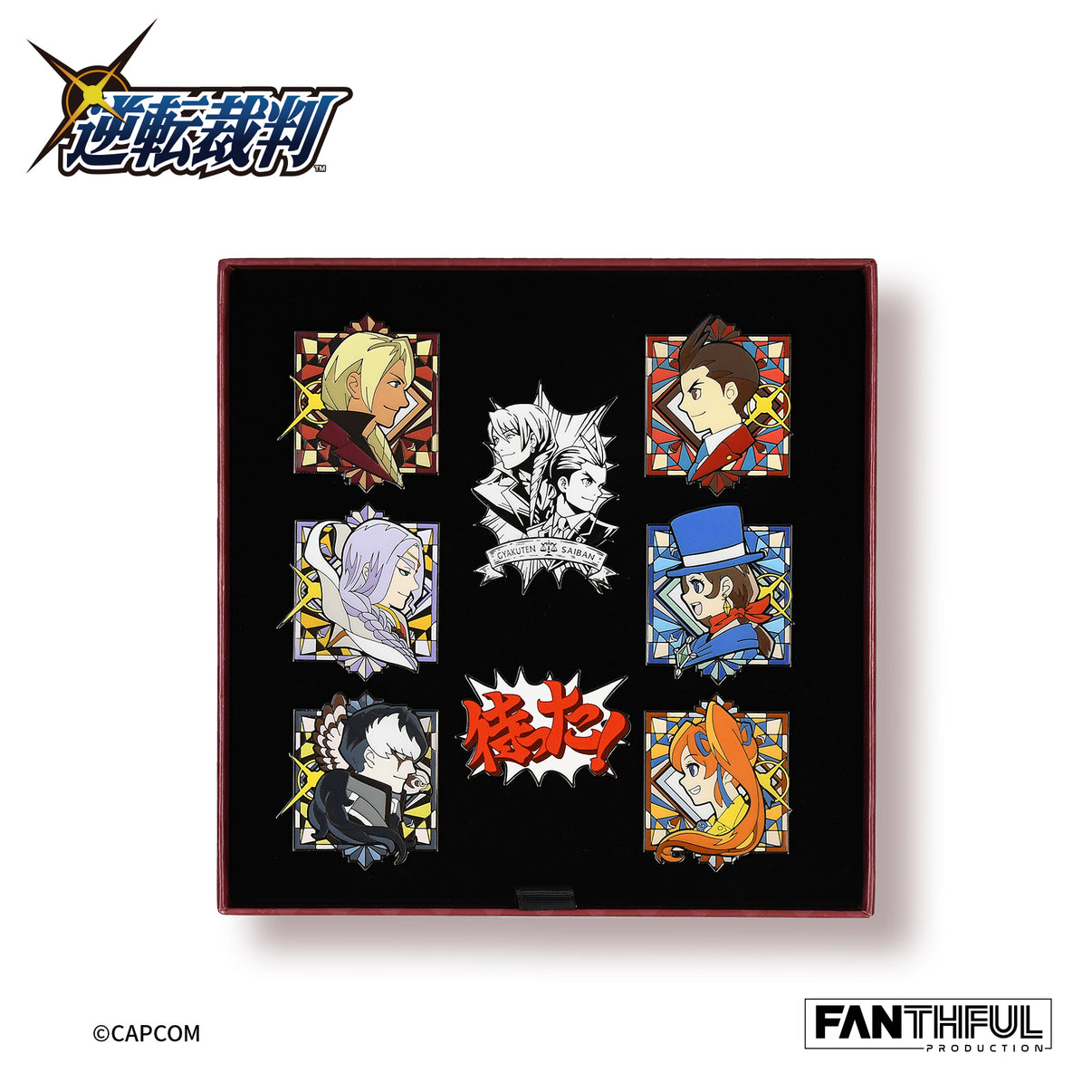 Fanthful Ace Attorney 456 Enamel Pin Badge Set