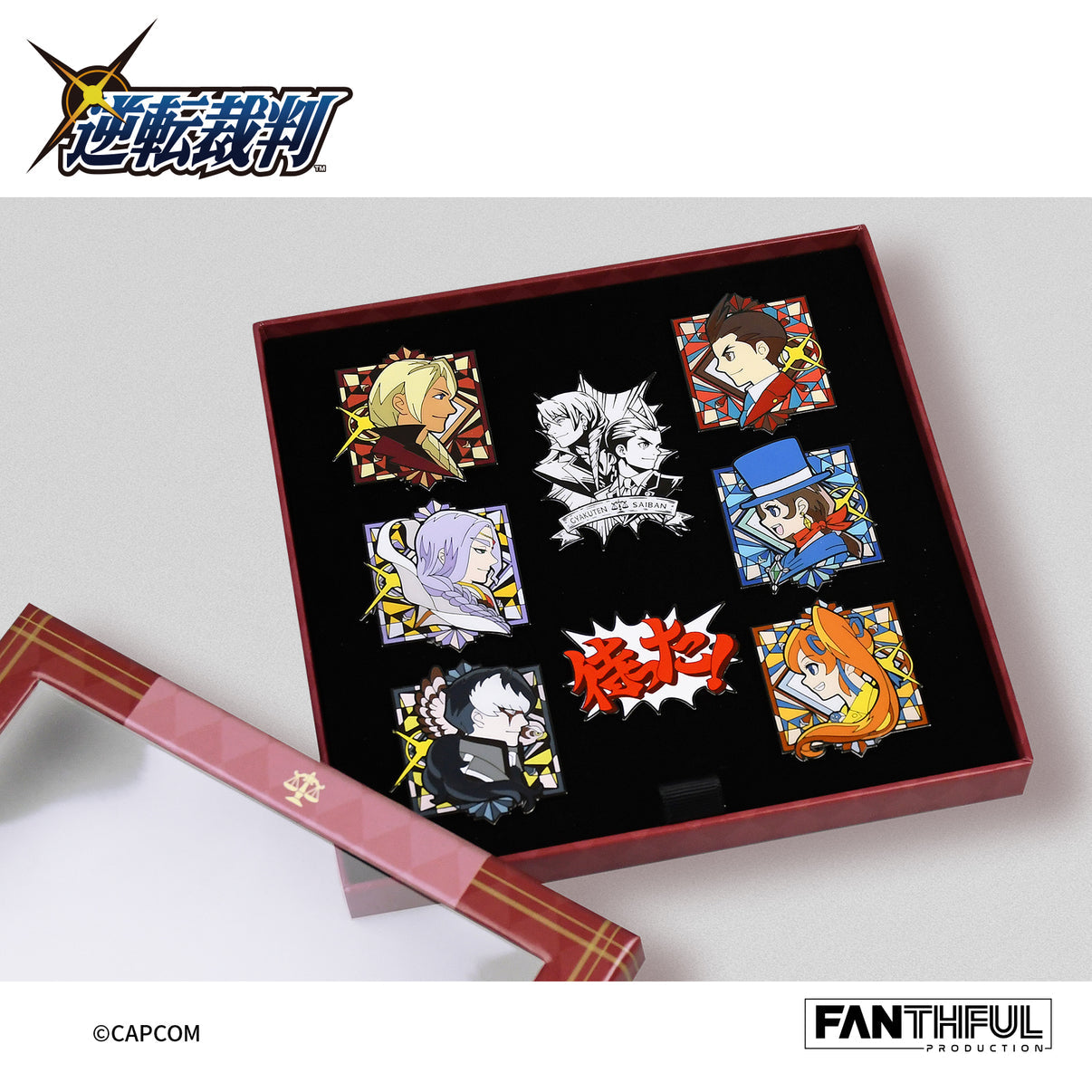 Fanthful Ace Attorney 456 Enamel Pin Badge Set