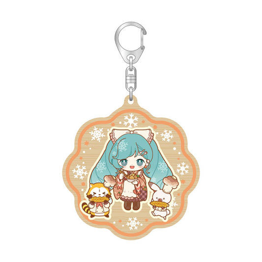 Snow Miku x Rascal Wood Keychain [Type C]