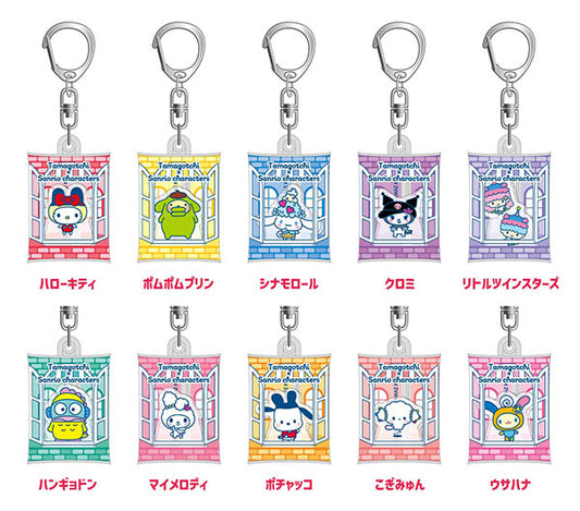 Tamagotchi x Sanrio Characters Air Fuwa Trading Keychain