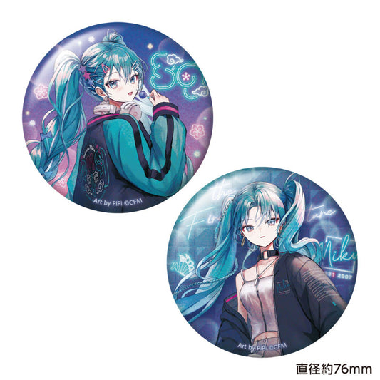 Hatsune Miku x SOLWA Big Glitter Tin Badge Set [Art by PiPi]