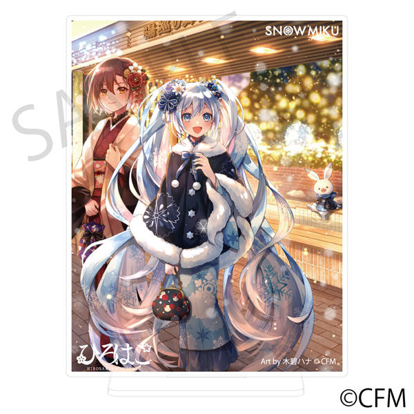 Snow Miku x Hirohako Silver-backed Acrylic Plate [Hakodate]