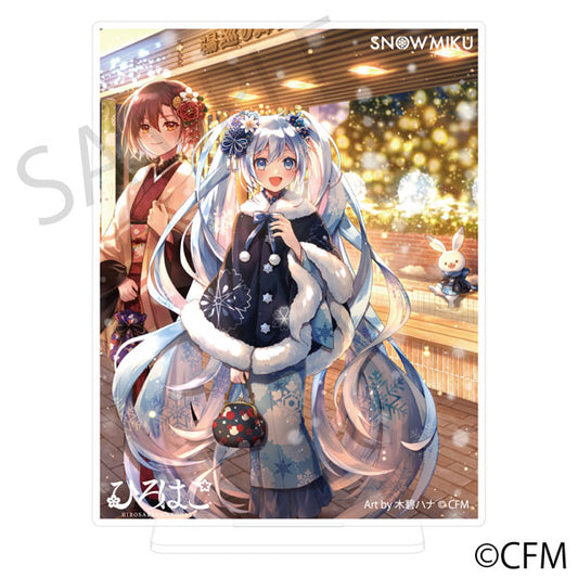 Snow Miku x Hirohako Silver-backed Acrylic Plate [Hakodate]